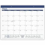 Cambridge Basic 2025-2026 Monthly Desk Pad Calendar, Standard, 21 3/4" x 17" - Standard - Monthly - 15 Month - October 2025 to December 2026 - 1 Month Single Page Layout - 15" x 12" Sheet Size - Headband - Desk Pad - Black, White - Paper - Ruled Daily Blo AAGCRM92020