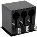 Mind Reader Cutlery Dispenser & Organizer - 24 - 3 Compartment(s) - 6" Height x 2.75" Width x 5.50" Depth - Counter, Tabletop - Lightweight, Compact, Sturdy, Easy to Clean, Durable, Rubber Feet - Black - Plastic - 1 Each EMS3CSTORBLK