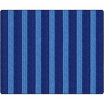 Flagship Carpets Basketweave Stripes Classroom Rug - Floor Rug - 10.60 ft Length x 13.20 ft Width - Rectangle - Blue - Nylon FCIFA100658FS