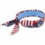 Ergodyne Chill-Its 6700CT Cooling Bandana - Stars/Stripes - Polyvinyl Alcohol (PVA), Cotton EGO12561
