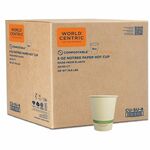 World Centric Compostable NoTree Paper Hot Cups - 8 fl oz - Natural - Paper - Hot Drink, Cafe, Restaurant, Beverage, Coffee, Tea, Hot Chocolate - 50/Pack - 20 / Carton WORCUSU8
