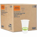 World Centric Compostable Clear Cold Cups - 20 fl oz - Clear - Polylactic Acid (PLA) - Cold, Iced Coffee, Iced Tea, Cold Drink, Smoothie, Water, Cafe, Restaurant - 50/Pack - 20 / Carton WORCPCS20