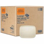 World Centric Compostable Fiber Trays - Food, Commercial, Serving - Natural - Fiber Body - 50/Pack - 2 / Carton WORTRSC1418LF