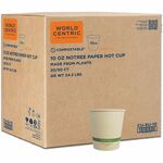 World Centric Compostable NoTree Paper Hot Cups - 10 fl oz - Natural - Paper, Sugarcane Fiber - Cafe, Cafeteria, Restaurant, Hot Drink, Coffee, Tea, Hot Chocolate - 50/Pack - 20 / Carton WORCUSU10