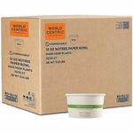 World Centric Compostable NoTree Paper Bowl - Food, Breakroom - 4.4" Diameter - Natural - Paper Body - 500 / Carton WORBOSU12
