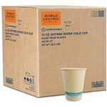 World Centric NoTree Compostable Paper Cold Cups - 12 fl oz - White - Paper - Cold, Cafe, Restaurant, Cold Drink - 50/Pack - 20 / Carton WORCUSU12C