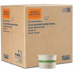 World Centric Compostable NoTree Paper Bowl - Ice Cream, Salad, Soup, Fruit - 3.4" Diameter - Natural - Paper, Sugarcane Body - 1000 / Carton WORBOSU8