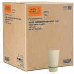 World Centric Compostable NoTree Paper Hot Cups - 16 fl oz - Natural - Paper - Hot Drink, Beverage, Coffee, Tea, Hot Chocolate, Cafe, Restaurant - 50/Pack - 20 / Carton WORCUSU16