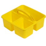 Deflecto Antimicrobial Kids Storage Caddy - 3 Compartment(s) - 5.34" Height x 9.37" Width x 9.32" Depth - Antimicrobial, Lightweight, Portable, Mold Resistant, Mildew Resistant, Durable, Washable, Stackable - Yellow - Polypropylene - 1 Each DEF39505YEL