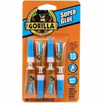 Gorilla Glue Super Glue 3g Tubes - 0.11 oz - Clear - 4 / Pack GOR105800