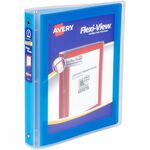 Avery&reg; Flexi-View 3 Ring Binder, 1 Inch Round Rings, 1 Blue Binder - 1" Binder Capacity - Letter - 8 1/2" x 11" Sheet Size - 175 Sheet Capacity - Fastener: Round Ring - Pocket: 1, Inside Back - Polypropylene, Poly - Blue - Durable, Spine, Flexible, Po AVE17607