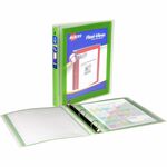 Avery&reg; Flexi-View 3 Ring Binder, 1 Inch Round Rings, 1 Chartreuse Green Binder - 1" Binder Capacity - Letter - 8 1/2" x 11" Sheet Size - 175 Sheet Capacity - Fastener: Round Ring - Pocket: 1, Inside Back - Polypropylene, Poly - Chartreuse Green - Dura AVE17608