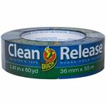Duck Clean Release Blue Painter's Tape - 60 yd Length x 1.41" Width x 5.6 mil Thickness - 3" Core - Matte - Blue - Crepe Paper Backing - Synthetic Rubber Adhesive - UV Resistant - For Paint, Glass, Wood, Metal, Indoor, Outdoor - 16 / Pack DUC284373