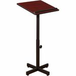 National Public Seating Oklahoma Sound Portable Presentation Lectern - Mahogany Top - Black X-shaped Base - Height Adjustable x 20" Table Top Width x 18.20" Table Top Depth - 44" Height - Presentation - Assembly Required - Steel Base Material - Steel Fram NPS70MY