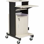National Public Seating OklahomaSound PRC250 Presentation Cart - 6 Shelf - 4 Casters - 3" Caster Size - 18" Width x 30" Depth x 40.50" Height - Black Steel Frame - Ivory, Black - 1 Each NPSPRC250