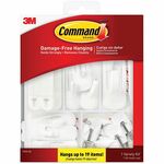 Command Hanging Hooks Assortment - 14 Hooks - 3 Small Hook - 3 Medium Hook - 2 Large Hook - 16 lb (7.26 kg) Capacity - Adhesive - Assorted - Wire Hook - for General Purpose, Home, Wood, Tile, Glass, Metal, Hat, Calendar, Decoration, Fabric, Smooth Surface MMM17231ES