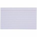 Universal Printable Index Card - 3" x 5" - Acid-free, Ruled - White - 100 / Pack UNV47210