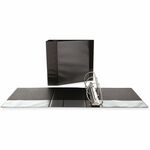 Universal Slant D-Ring View Binder, 3 Rings, 4" Capacity, 11 x 8.5, Black - 4" Binder Capacity - 775 Sheet Capacity - 3 Ring - Fastener: Ring - Pocket: 2, Inside Front & Back - Polypropylene - Black - Non-stick - 1 Each UNV20995