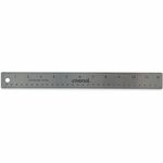 Universal Ruler - 12" Length - 1/16 Graduations - Standard, Metric Measuring System - Stainless Steel, Cork - Brown - 1 Each UNV59023