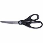 Universal Scissors - 3.75" Cutting Length - 8" Overall Length - Straight-left/right - Stainless Steel - Pointed Tip - Stainless Steel, Black - 1 Each UNV92009