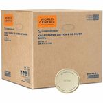 World Centric NoTree Compostable Kraft Paper Lids - Round - Paper, Kraft - Natural - 500 / Carton WORBOLPA8K