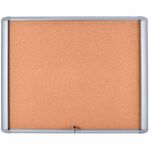 MasterVision Water-Resistant Enclosed Corkboard - 30" Board Height x 26.50" Board Width x 0.70" Board Depth - Light Brown Cork Surface - Water Resistant - Gray Anodized Aluminum Frame - 32" Height x 27" Width - 1 Each BVCVT340601760
