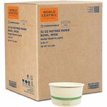 World Centric NoTree Compostable Wide Paper Bowls - Food, Soup, Salad, Ice Cream, Commercial - Disposable - Natural - Paper Body - 50/Pack - 6 / Carton WORBONT32W