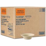 World Centric Compostable 11.5oz Fiber Bowl - Soup, Salad, Ice Cream - Disposable - Natural - Fiber, Bamboo Body - 1000 / Carton WORBOSCU11LFP
