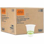 World Centric 12oz Compostable Cold Cup - 12 fl oz - Clear - Polylactic Acid (PLA) - Cold Drink, Beverage, Iced Coffee, Iced Tea, Smoothie, Water - 1000 / Carton WORCPCS12