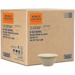 World Centric Compostable Fiber Bowls - Food, Soup, Ice Cream, Salad, Commercial - Disposable - Natural - Fiber, Bamboo Body - 50/Pack - 20 / Carton WORBOSCU6LFP