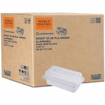 World Centric Compostable Clear Hinged Container - Food, Food Storage, Salad, Sandwich, Fruit - Clear - Polylactic Acid (PLA), Plastic Body - 200 / Carton WORKLCS95N