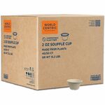 World Centric Compostable Fiber Souffle Cups - Sauce, Dipping - Natural - Fiber Body - 50/Pack - 40 / Carton WORCUSC2NLFP