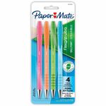 Paper Mate Flexgrip Ultra Recycled Pens - 1 mm Medium Pen Point - Retractable - Black Ink - Green Rubberized, Pink, Orange, Blue, Assorted Barrel - 4 / Pack PAP2202864
