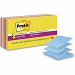 Post-it&reg; Super Sticky Pop-up Notes R330-10SSJOY, 3 in x 3 in (76 mm x 76 mm) - 900 - 3" Flag/Note Width x 3" Flag/Note Length - Rectangle - 90 Sheets per Pad - Unruled - Summer Joy - Super Sticky, Adhesive, Recyclable - 10 / Pack MMMR33010SSJOY