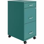 Hirsh SOHO File Cabinet - 3 x Drawer(s) for File - Mobility - Teal - 1 Each HID25853