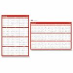 Universal Erasable Wall Calendar, 24 x 36, White/Red Sheets, 12-Month (Jan to Dec) - Monthly - 12 Month - January 2026 to December 2026 - White/Red Sheet - Wall Mount - 1 Each UNV71004