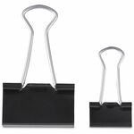Universal Binder Clip - Assorted Sizes - 0.38" , 0.63" Size Capacity - Black, Silver - Metal, Steel Wire - 60 / Pack UNV11160