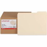 Universal 1/3 Tab Cut Letter Recycled Top Tab File Folder - 8 1/2" x 11" - 3/4" Expansion - Assorted Tab Position - 11 pt. - Paper Stock - Brown - 30% Recycled - 250 / Carton UNV18103