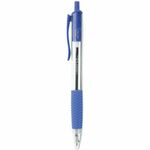Universal Comfort Grip Ballpoint Pen - 1 mm Medium Conical Pen Point - Retractable - Blue Ink - Clear, Blue Barrel - 12 / Dozen UNV15531