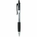 Universal Comfort Grip Ballpoint Pen - 1 mm Medium Conical Pen Point - Retractable - Black Ink - Clear, Black Barrel - 12 / Dozen UNV15530