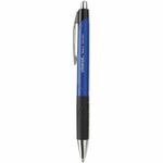 Universal Comfort Grip Ballpoint Pen - 1 mm Medium Conical Pen Point - Retractable - Blue Ink - Blue, Black Barrel - 12 / Dozen UNV15541