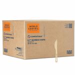 World Centric Compostable Bamboo Cutlery - Knife - Knife - Food - Bamboo - Natural - 2000 / Carton WORKNBB67