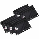 Charles Leonard 2-Pocket Binder Pencil Pouches - For 9" x 11" Sheet - 3 x Holes - 3 x Rings - Ring Binder - Black - Nylon, Fabric - 6 / Pack LEO76356