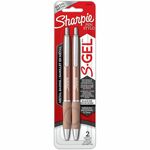 Sharpie S-Gel Pen - 0.7 mm Pen Point - Retractable - Black Ink - Gel-based - Rose Gold Metal Barrel - Writing - 2 / Pack SAN2194742