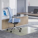 Deflecto OceanMat Chair Mat for Carpet - Commercial, Low Pile, Chair, Carpeted Floor - 53" Width x 45" Depth - Lipped - Plastic, Polyethylene Terephthalate (PET) - Clear - 1 Each DEFCM1K232OCB
