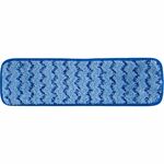 SKILCRAFT&reg; Microfiber Flat Mops - 5.5" Width x 18" Depth - Hook & Loop Backing, Lightweight, Durable, Long Lasting - MicroFiber - Blue - 12 / Box NSN7167185
