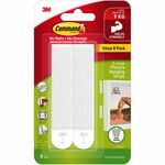 Command Hanging Strip - 19.84 lb (9 kg) Capacity - for Apartment, Art, Board, Clock, Concrete, Decoration, Dorm, Frame, Home, Mirror, Office, ... - White - 8 / Pack MMM172178ES