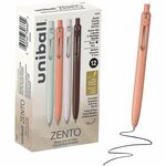 uniball™ Zento Retractable Liquid Gel Pens, 0.7mm Medium Point, Black Ink, Boho Barrel Colors, 12 Count - uniball™ Zento Retractable Liquid Gel Pens, Medium Point (0.7mm), BOHO, Black, Dozen UBC70660