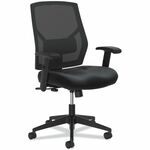 HON Crio High-Back Task Chair, Supports Up to 250 lb, 18" to 22" Seat Height, Black - Black Seat Color - Bonded Leather Seat Material - Black Back Color - Mesh Back Material - Black Frame Color - Plastic Frame Material - High Back - 5-star Base - Armrest  BSXVL581SB11T