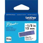 P-touch BTAG-F31 Black on Purple Label Tape - x 15/32" Width x 13 1/8 ft Length - Removable Adhesive - Purple - Plastic - Water Resistant - 1 Each BRTBTAGF31